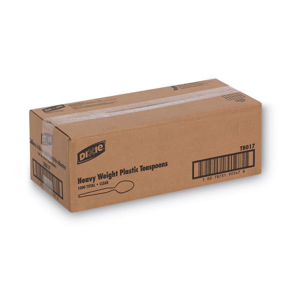 Plastic Cutlery, Heavyweight Teaspoon, Crystal Clear, 6", 1,000/Carton - Image 2