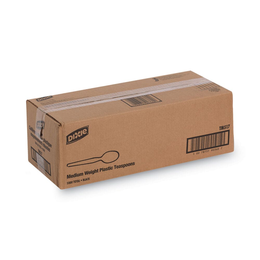 Plastic Cutlery, Heavy Mediumweight Teaspoons, Black, 1,000/Carton - Image 5