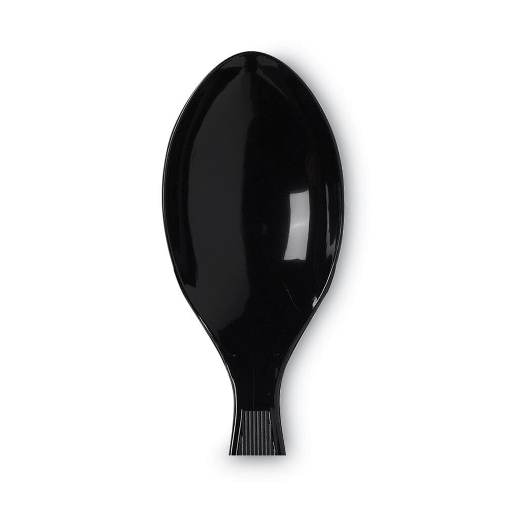 Plastic Cutlery, Heavy Mediumweight Teaspoons, Black, 1,000/Carton - Image 2