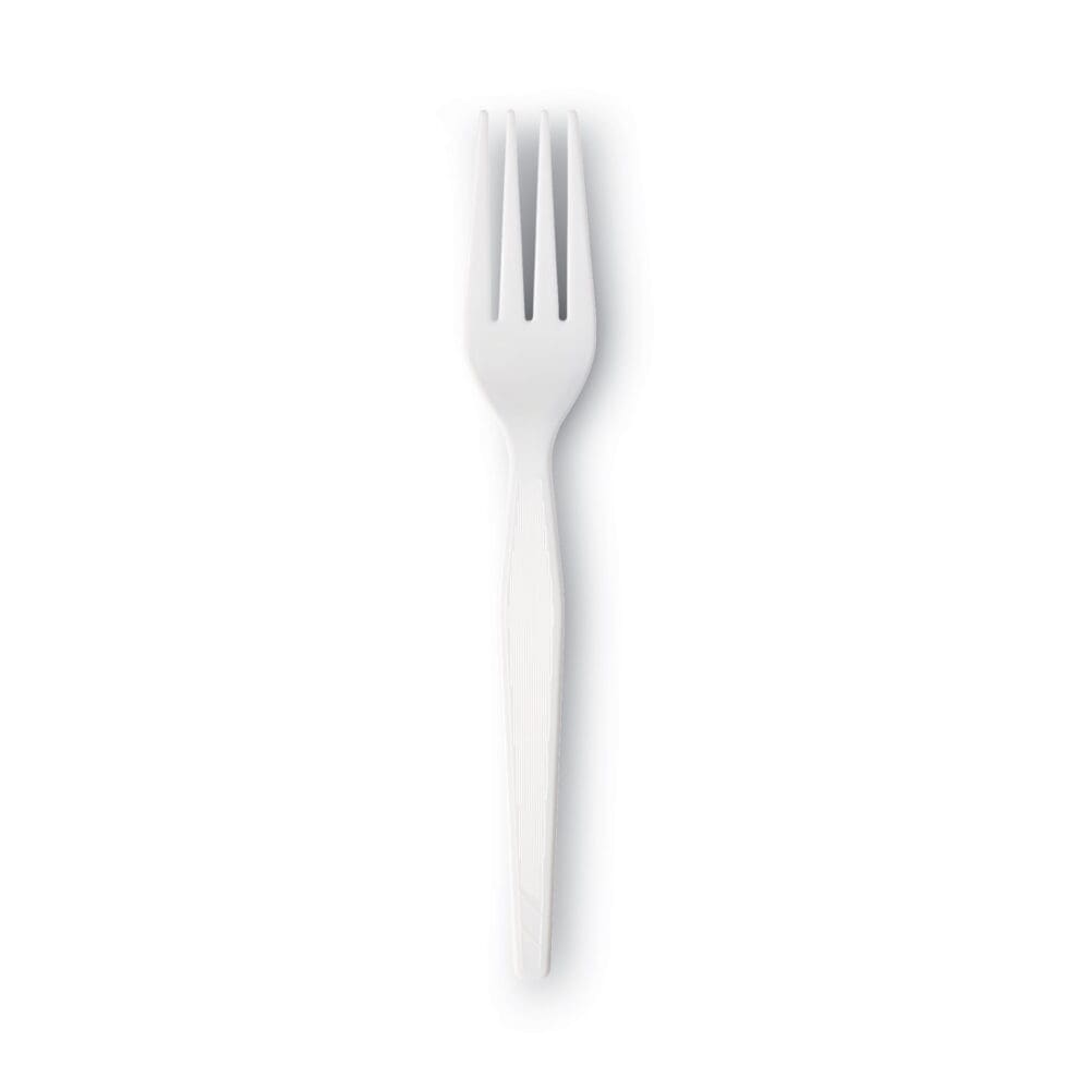 Plastic Cutlery, Heavyweight Forks, White, 1,000/Carton - Image 5