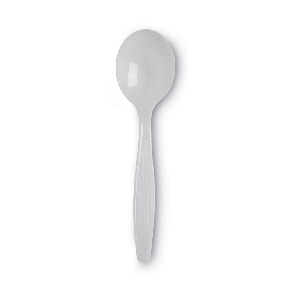 Plastic Cutlery, Heavyweight Soup Spoons, White, 1,000/Carton - Image 2