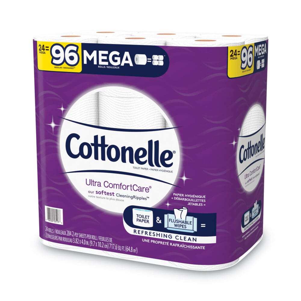 Ultra ComfortCare Toilet Paper, Soft Tissue, Mega Rolls, Septic Safe, 2-Ply, White, 284 Sheets/Roll, 24 Rolls/Pack - Image 2