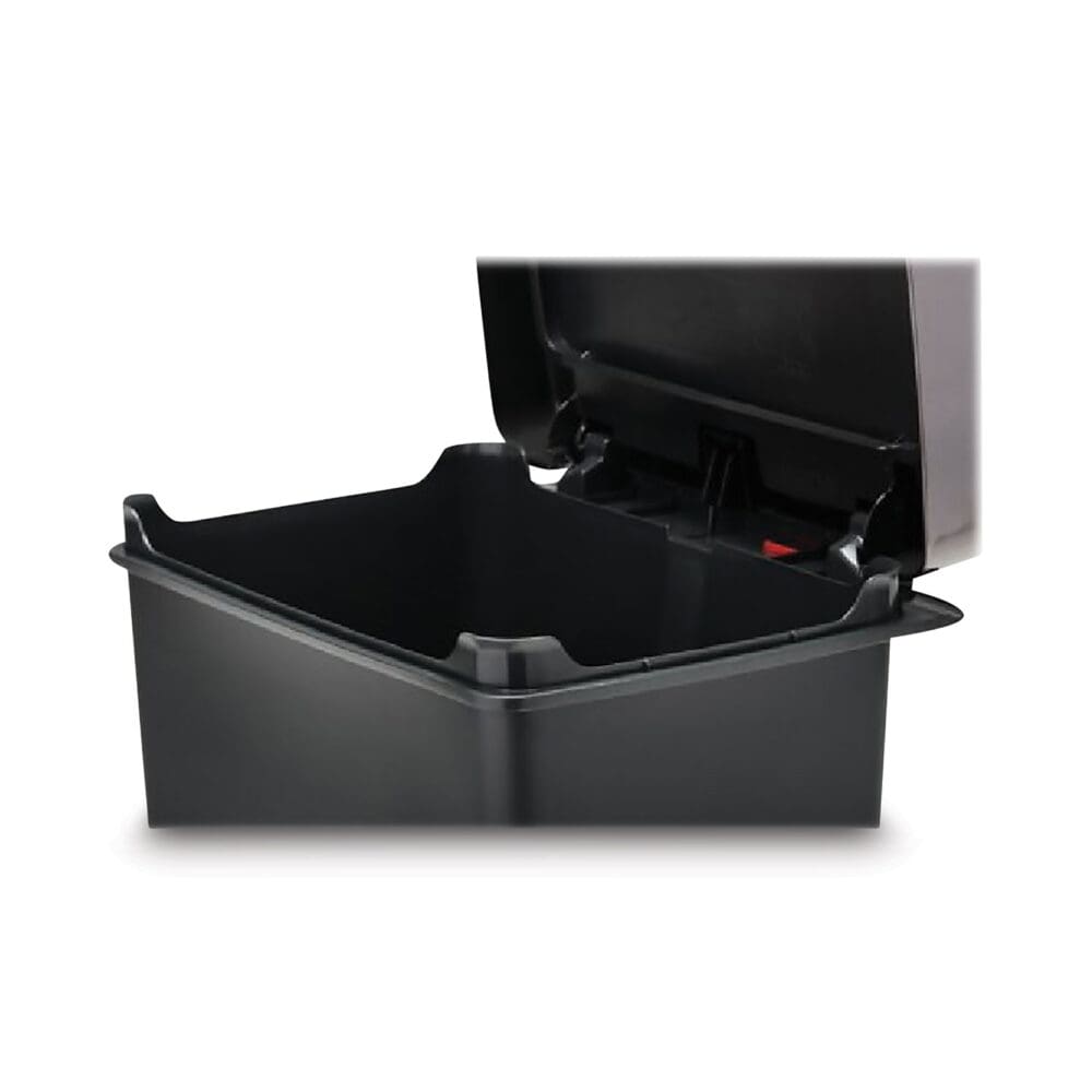 Premier Series III Step-On Waste Container, 12.4 gal, Plastic, Black/Stainless Steel - Image 2