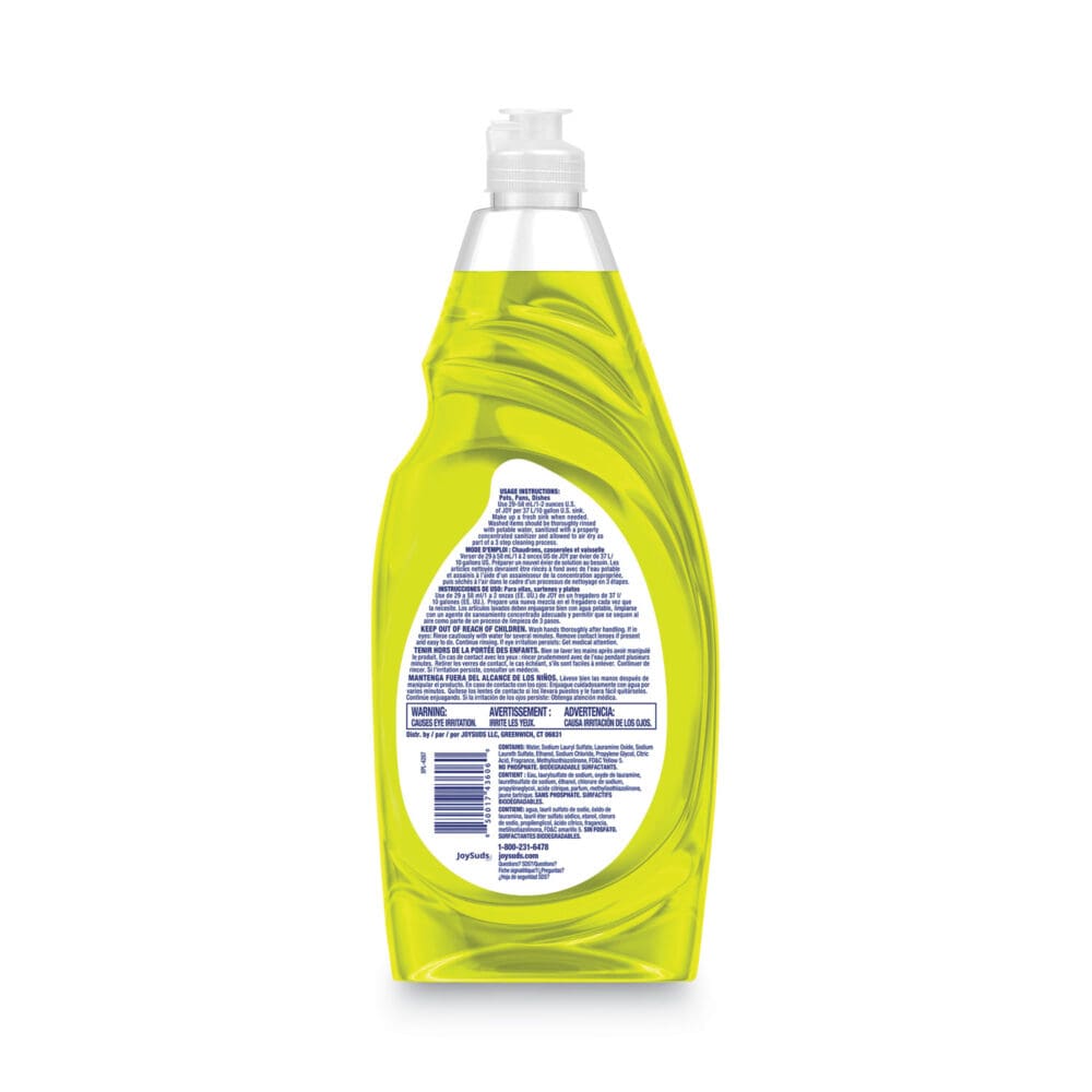 Dishwashing Liquid, Lemon Scent, 38 oz Bottle, 8/Carton - Image 3