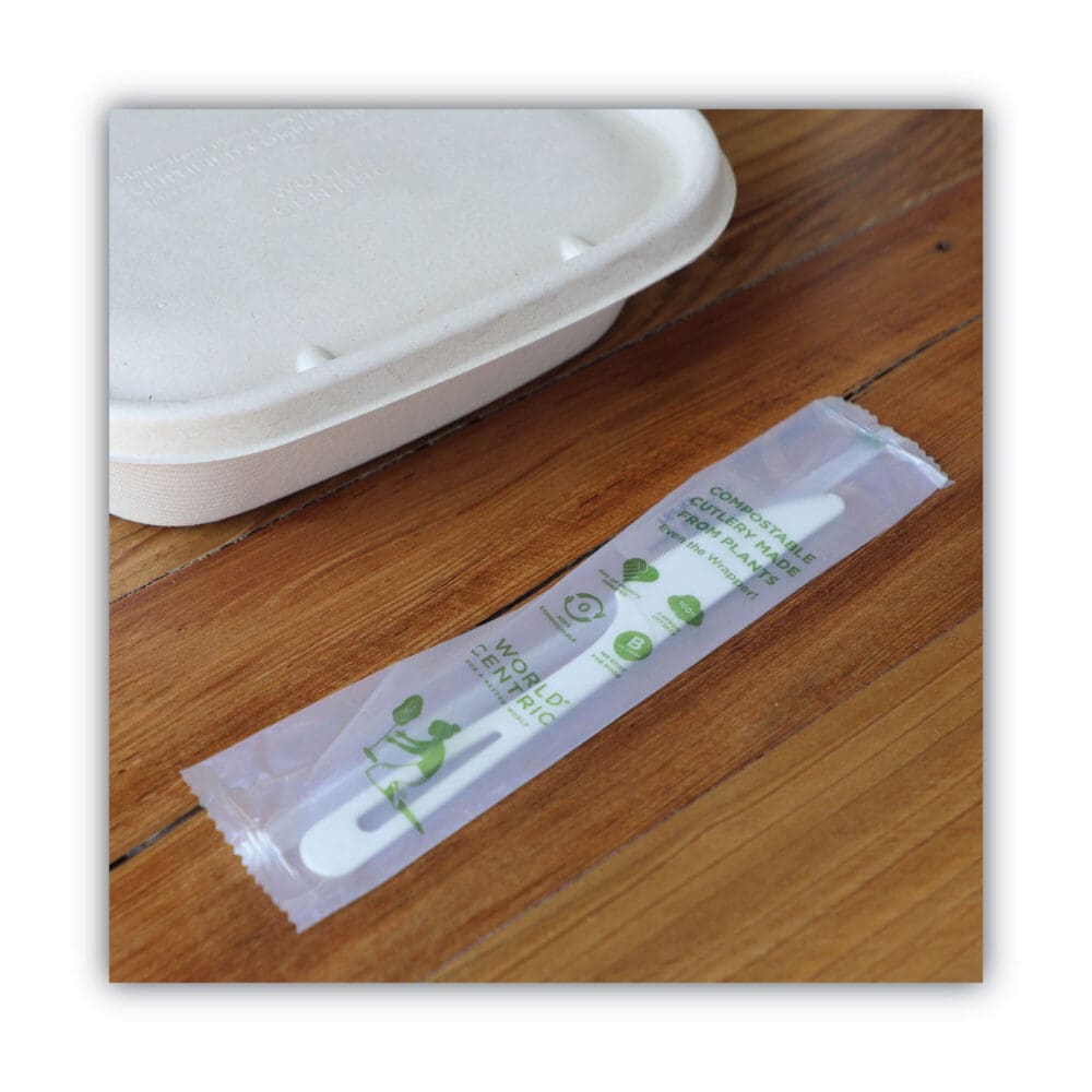 TPLA Compostable Cutlery, Knife, 6.7", White, 750/Carton - Image 2