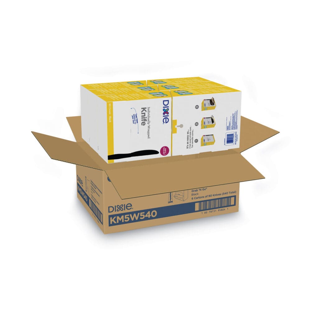 Grab?N Go Wrapped Cutlery, Knives, Black, 90/Box, 6 Box/Carton - Image 6