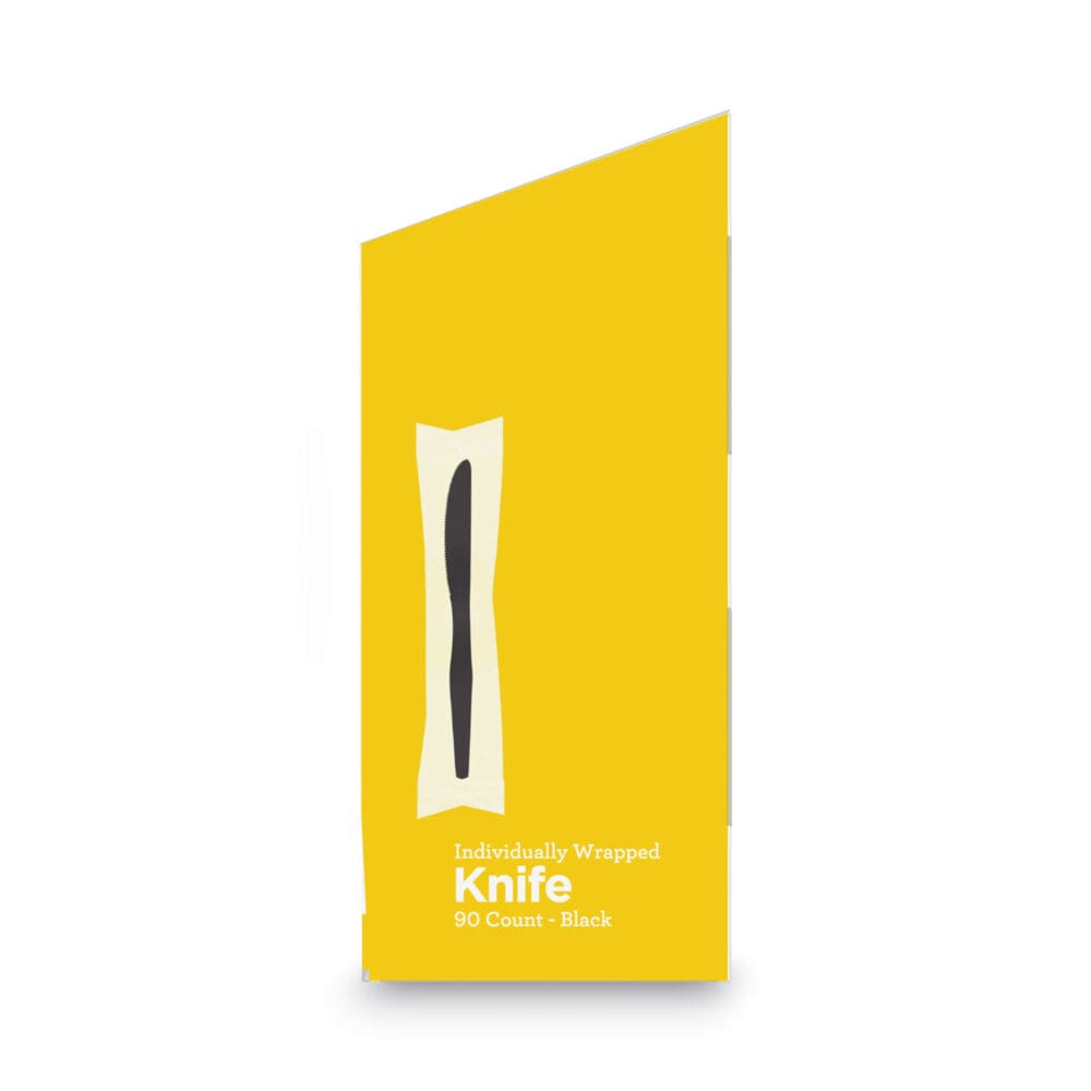 Grab?N Go Wrapped Cutlery, Knives, Black, 90/Box - Image 5