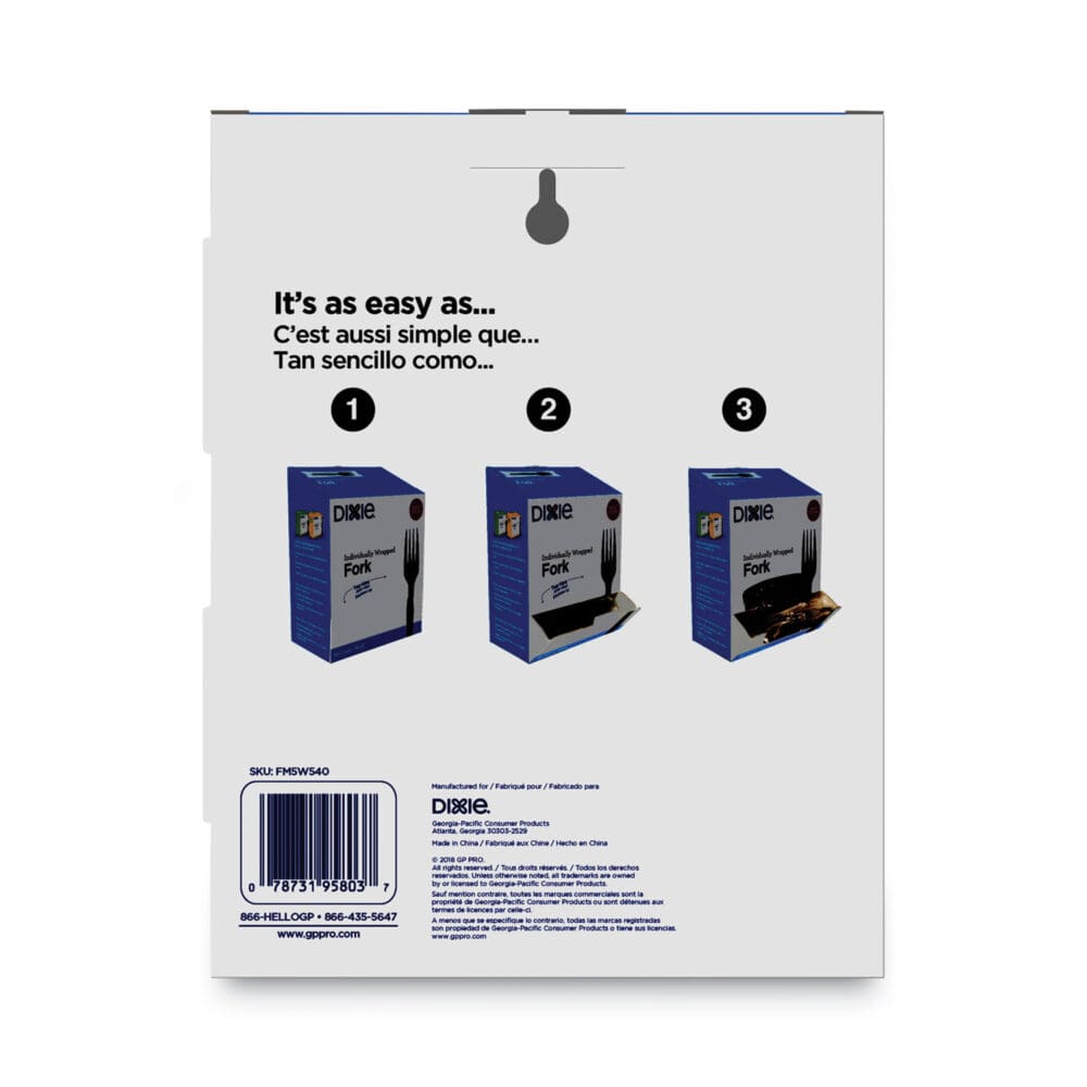 Grab?N Go Wrapped Cutlery, Forks, Black, 90/Box, 6 Box/Carton - Image 2