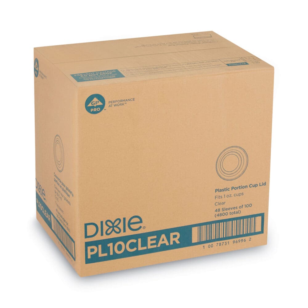 Plastic Portion Cup Lid, Fits 1 oz Portion Cups, Clear, 4,800/Carton - Image 5