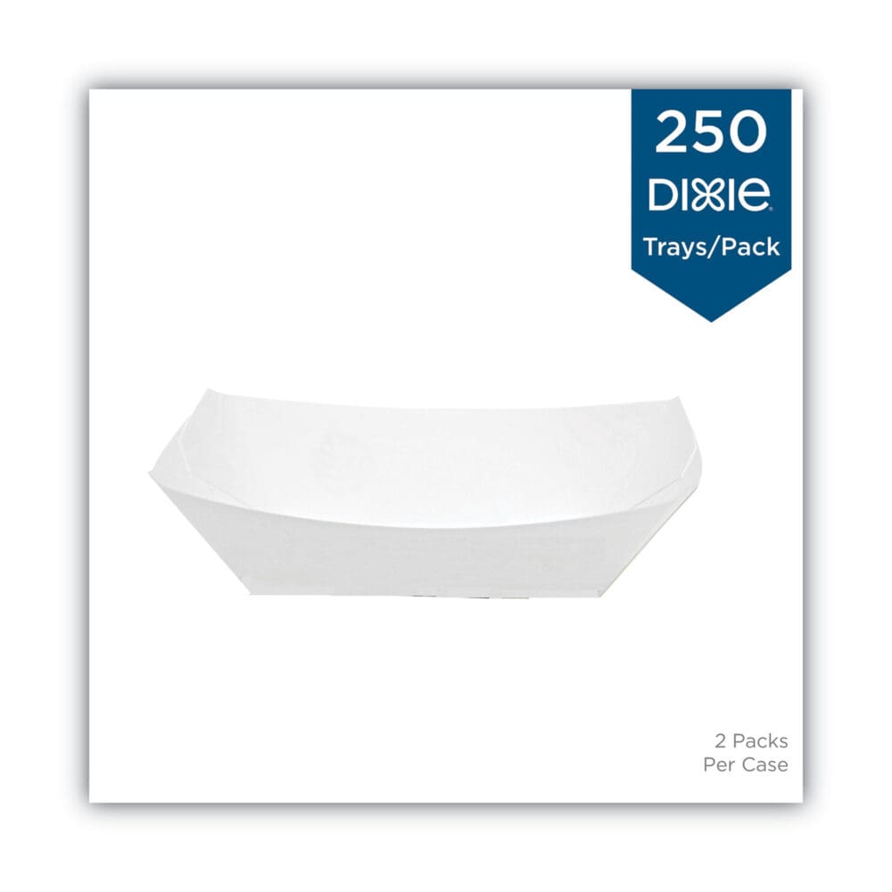 Kant Leek Polycoated Paper Food Tray, 3 lb Capacity, 5.88 x 8.4 x 2, White, 250/Pack, 2/Pack/Carton - Image 3