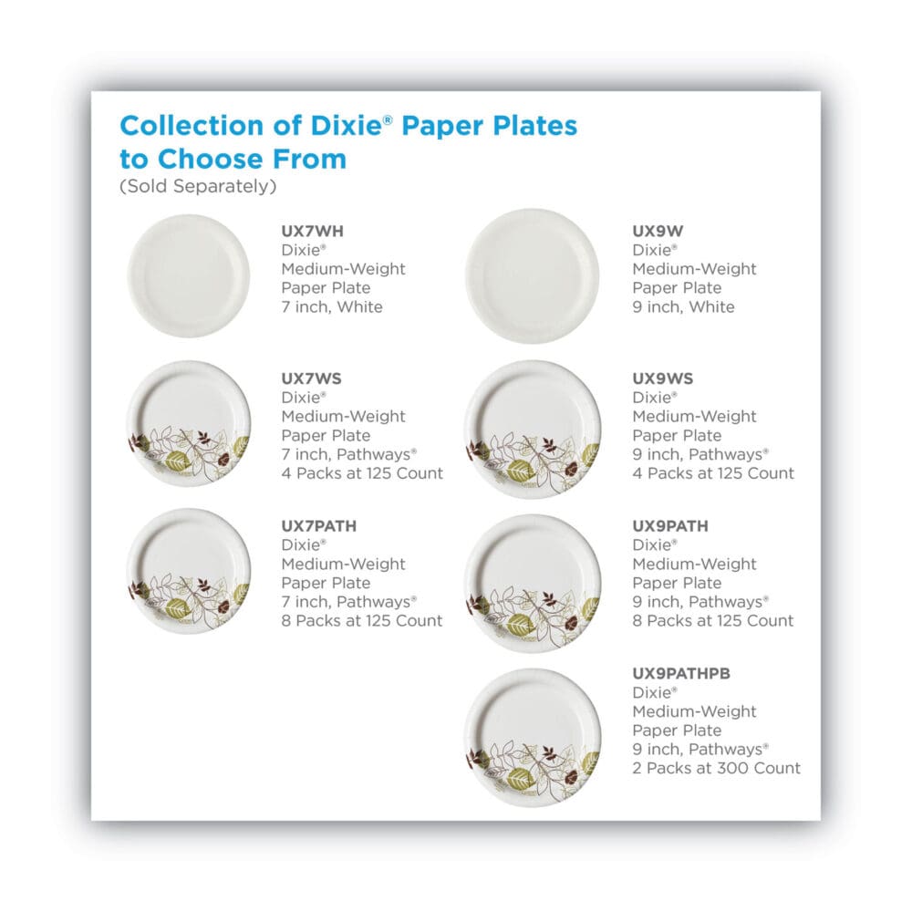 Pathways Soak-Proof Shield Mediumweight Paper Plates, WiseSize, 8.5" dia, Green/Burgundy, 125/Pack - Image 3