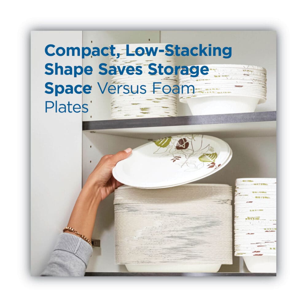 Pathways Soak-Proof Shield Mediumweight Paper Plates, WiseSize, 6.88" dia, Green/Burgundy, 500/Carton - Image 6