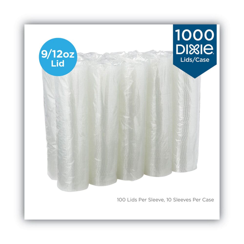 Cold Drink Cup Lids, Fits 9 oz to 12 oz Plastic Cold Cups, Clear, 100/Sleeve, 10 Sleeves/Carton - Image 2