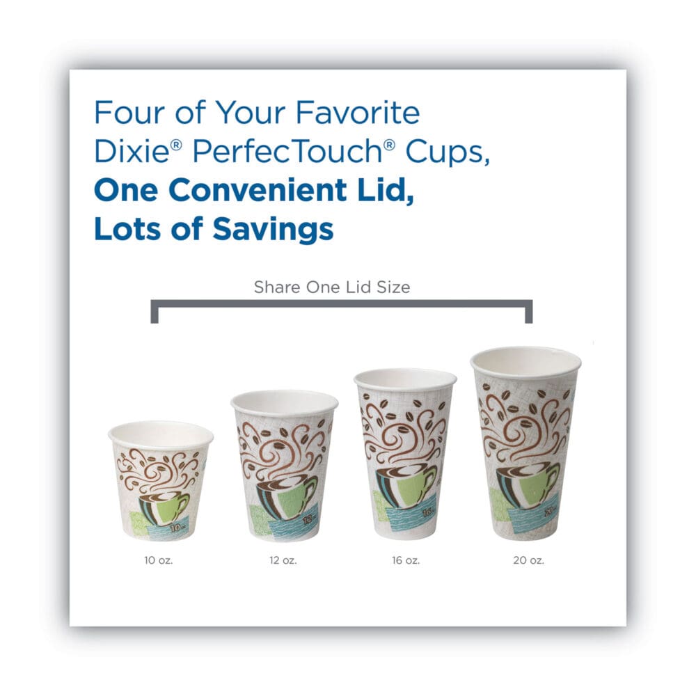 Dome Drink-Thru Lids, Fits 10 oz to 20 oz Dixie Paper Hot Cups, White, 100/Pack - Image 6