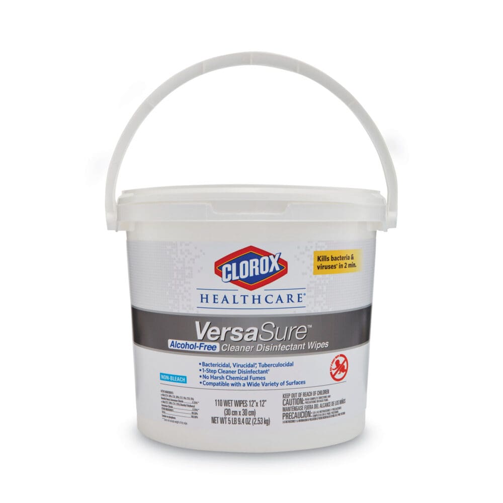 VersaSure Cleaner Disinfectant Wipes, 1-Ply, 12 x 12, Fragranced, White, 110/Bucket, 2 Buckets/Carton - Image 11