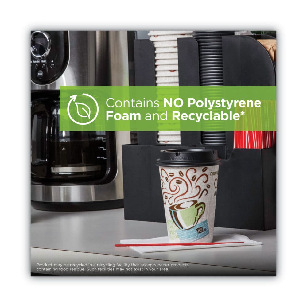 PerfecTouch Paper Hot Cups and Lids Combo, 10 oz, Multicolor, 50 Cups/Lids/Pack, 6 Packs/Carton - Image 8