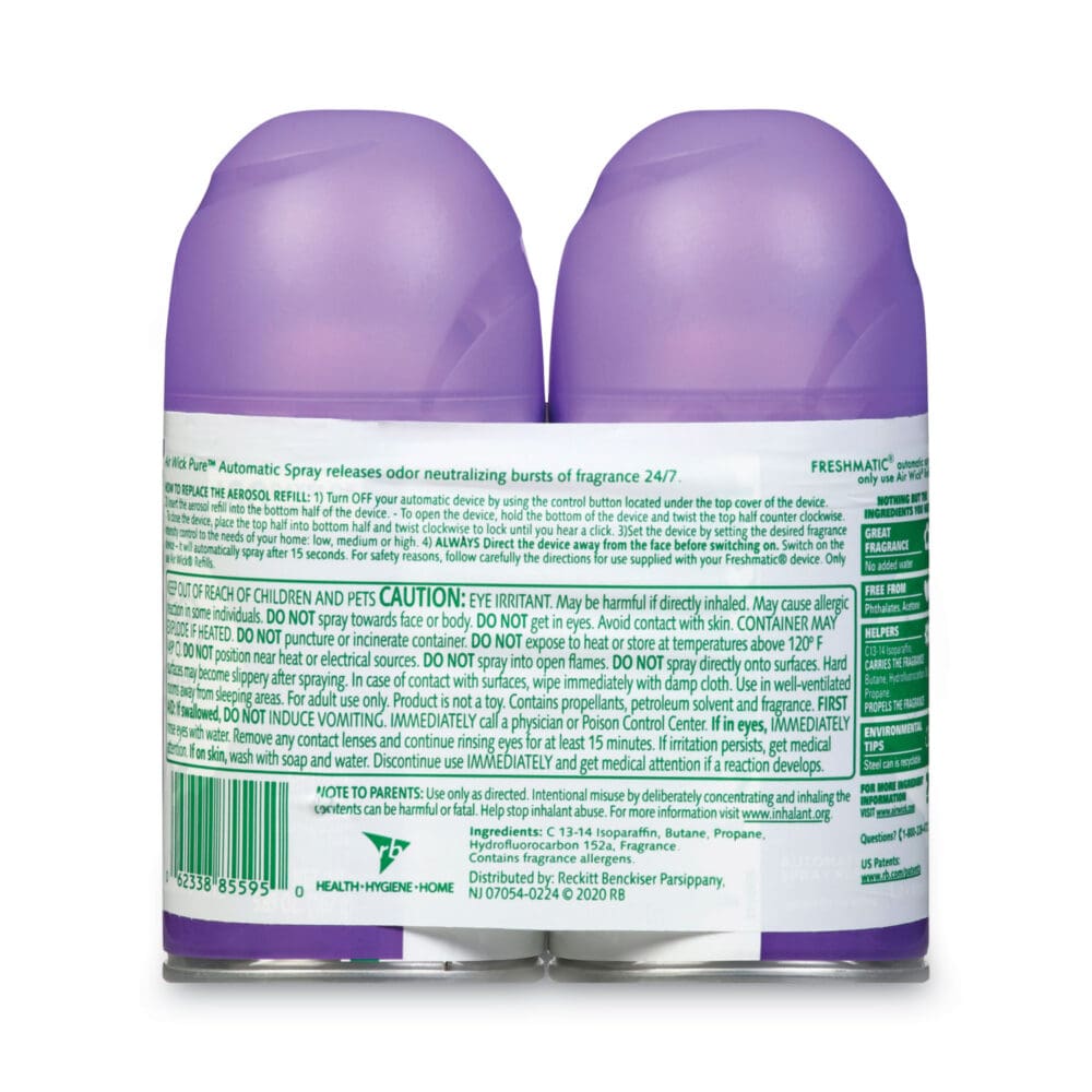 Freshmatic Ultra Spray Refill, Lavender/Chamomile, 5.89 oz Aerosol Spray, 2/Pack, 3 Packs/Carton - Image 6