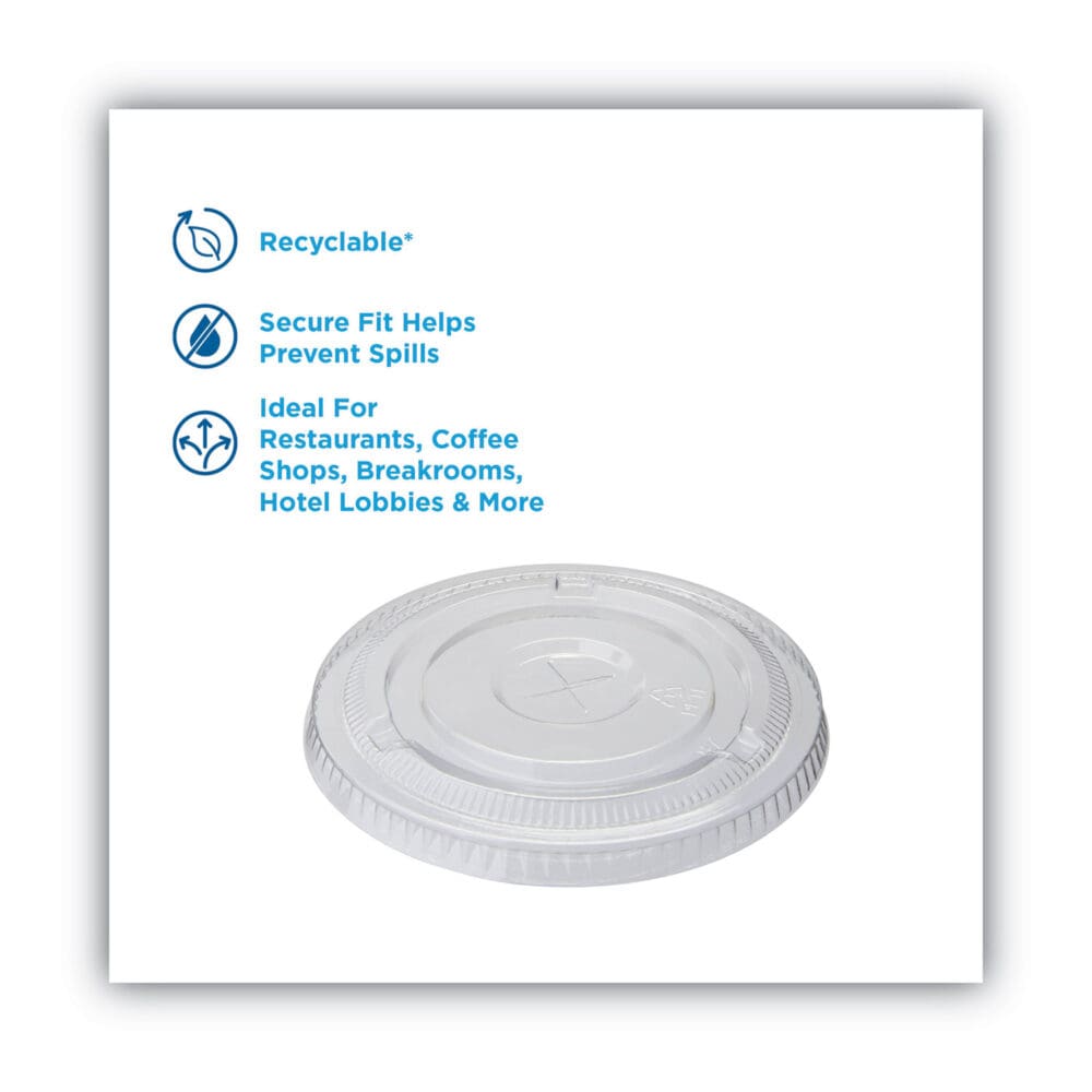 Cold Drink Cup Lids, Fits 16 oz Plastic Cold Cups, Clear, 100/Sleeve, 10 Sleeves/Carton - Image 6