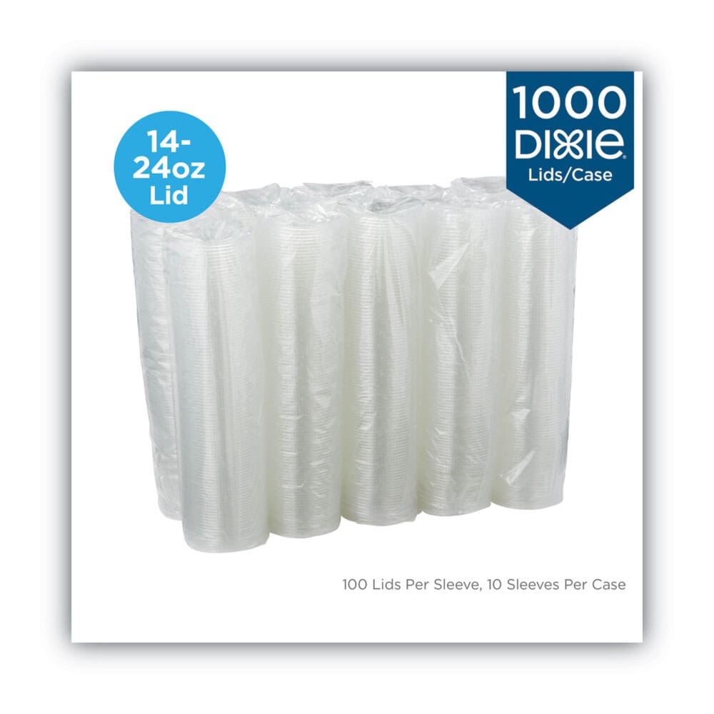 Cold Drink Cup Lids, Fits 16 oz Plastic Cold Cups, Clear, 100/Sleeve, 10 Sleeves/Carton - Image 2