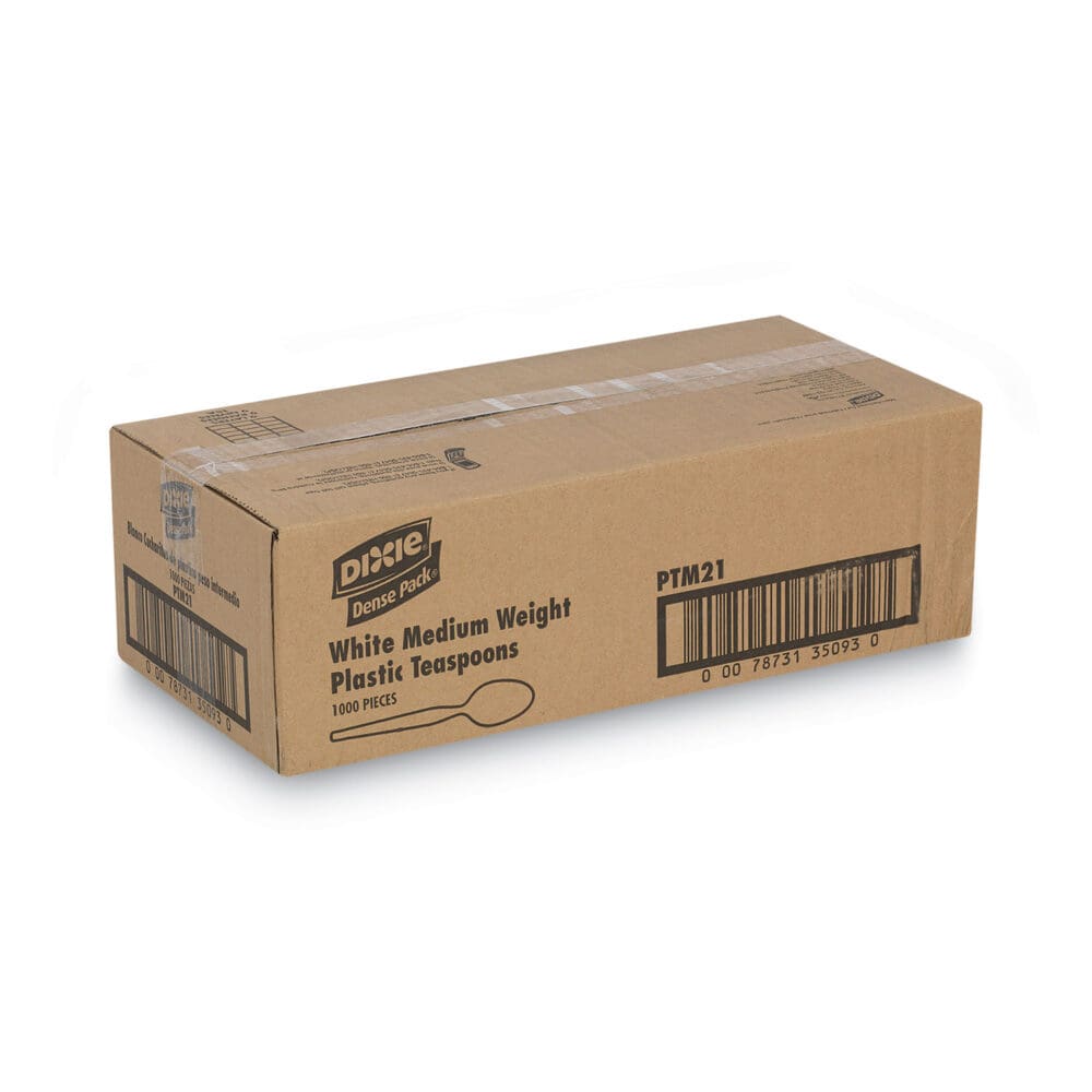 Plastic Cutlery, Mediumweight Teaspoons, White, 1,000/Carton - Image 5