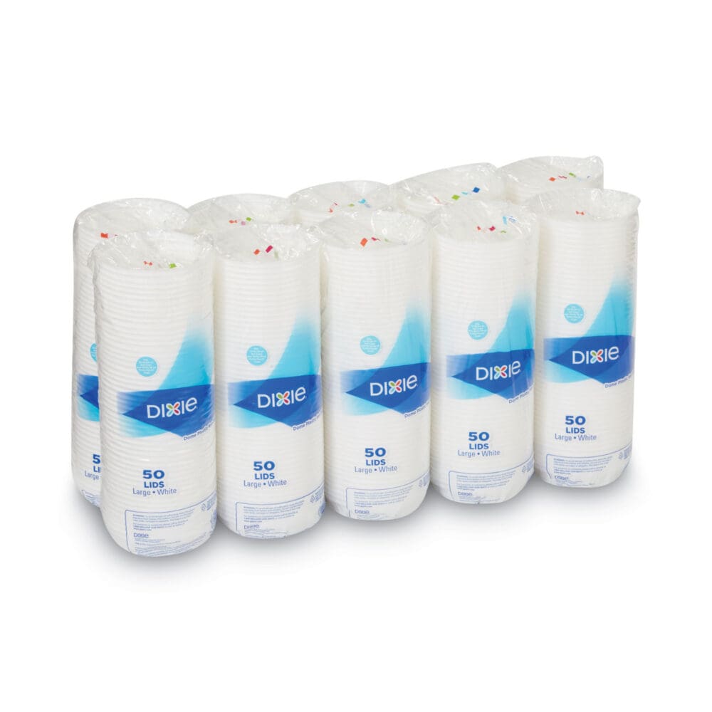 White Dome Lid Fits 10 oz to 16 oz Perfectouch Cups, 12 oz to 20 oz Hot Cups, WiseSize, 500/Carton - Image 3
