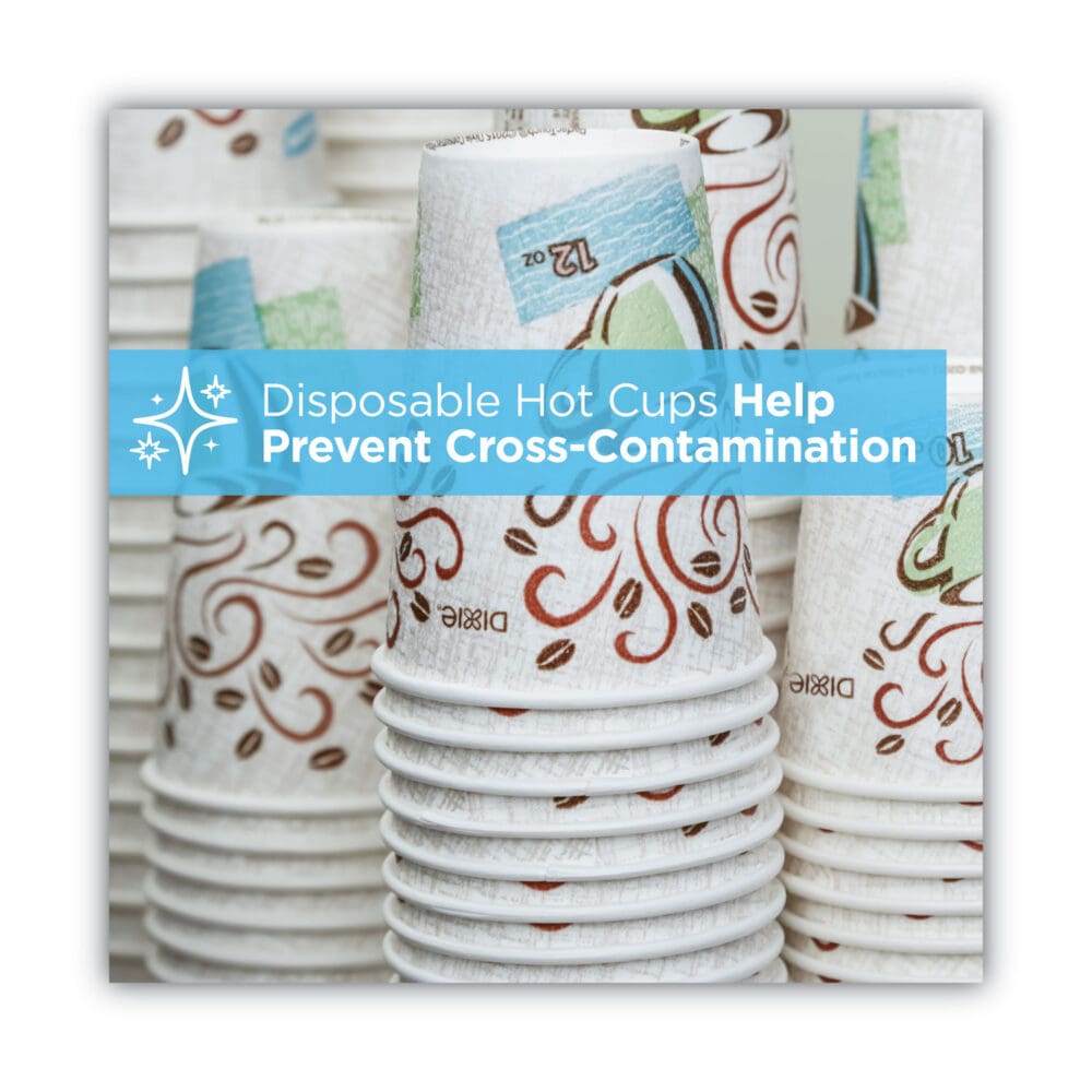 PerfecTouch Paper Hot Cups and Lids Combo, 10 oz, Multicolor, 50 Cups/Lids/Pack - Image 4