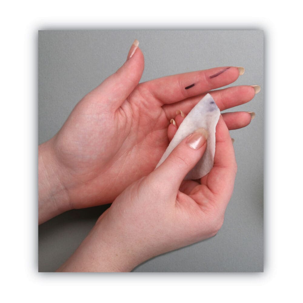 Clean-Ups Hand Cleaning Pads, Cloth, 1-Ply, 3" dia, Mild Floral Scent, 60/Tub - Image 3