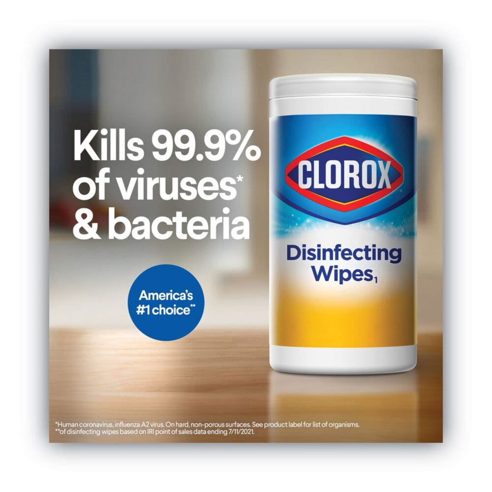 Disinfecting Wipes, 1-Ply, 7 x 8, Fresh Scent/Citrus Blend, White, 75/Canister, 3 Canisters/Pack - Image 15