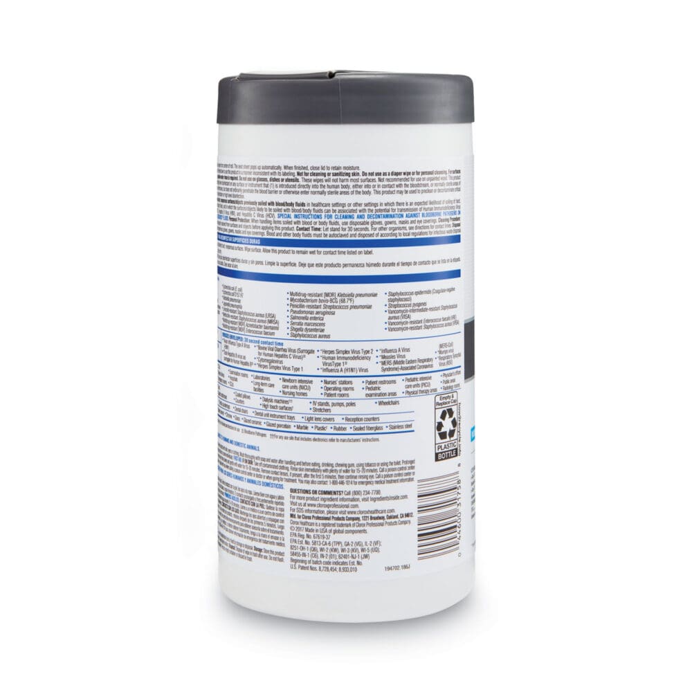 VersaSure Cleaner Disinfectant Wipes, 1-Ply, 6.75 x 8, Fragranced, White, 150/Canister, 6 Canisters/Carton - Image 10