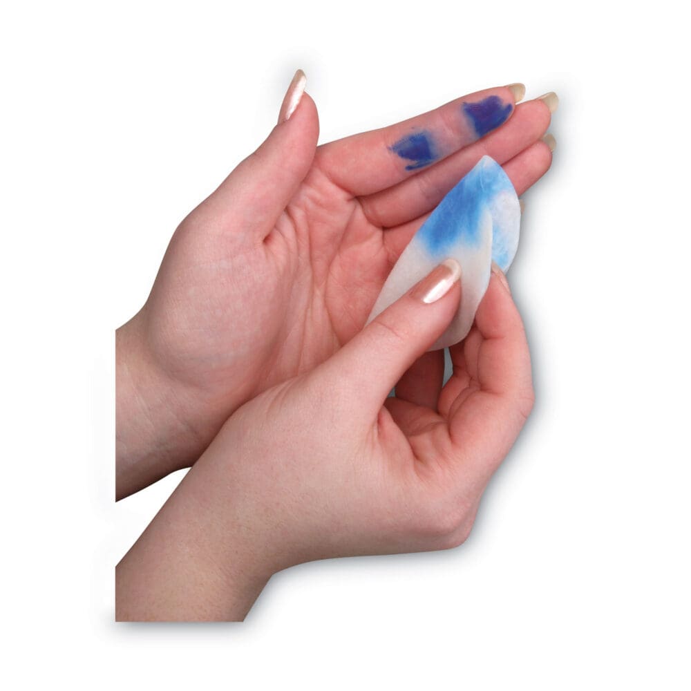 Clean-Ups Hand Cleaning Pads, Cloth, 1-Ply, 3" dia, Mild Floral Scent, 60/Tub - Image 4