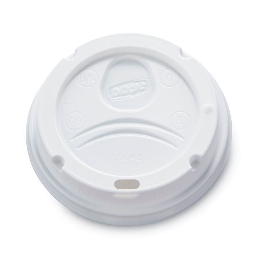 White Dome Lid Fits 10 oz to 16 oz Perfectouch Cups, 12 oz to 20 oz Hot Cups, WiseSize, 500/Carton - Image 6