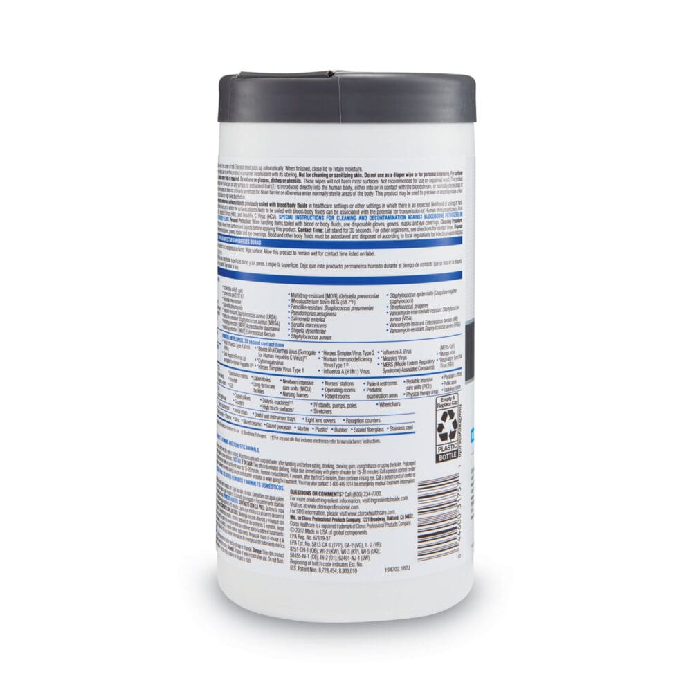 VersaSure Cleaner Disinfectant Wipes, 1-Ply, 6.75 x 8, Fragranced, White, 85/Canister, 6 Canisters/Carton - Image 10