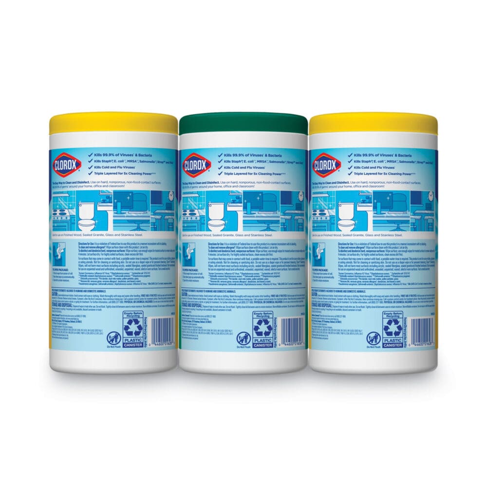 Disinfecting Wipes, 1-Ply, 7 x 8, Fresh Scent/Citrus Blend, White, 75/Canister, 3 Canisters/Pack - Image 12