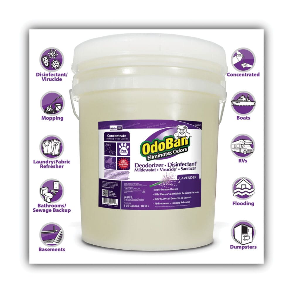 Concentrated Odor Eliminator and Disinfectant, Lavender Scent, 5 gal Pail - Image 4