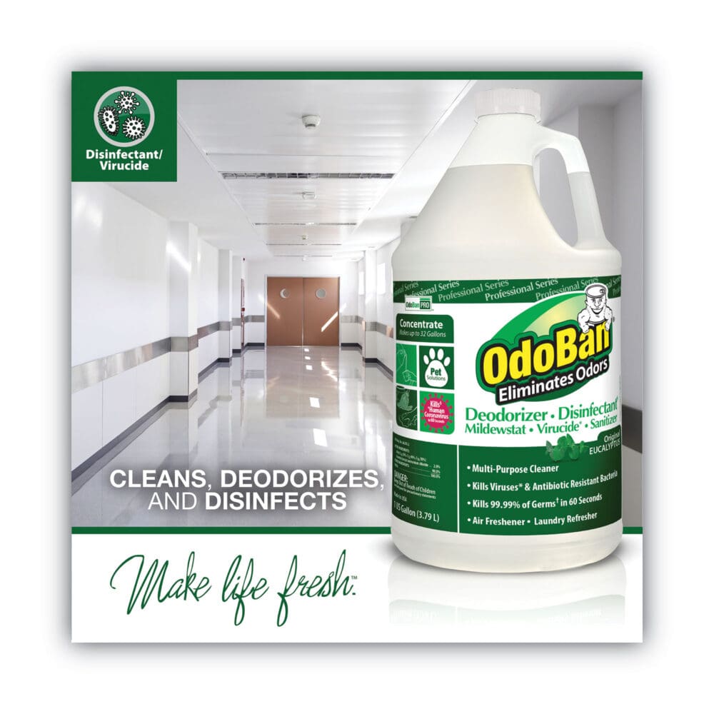 Concentrated Odor Eliminator, Eucalyptus, 1 gal Bottle, 4/Carton - Image 2