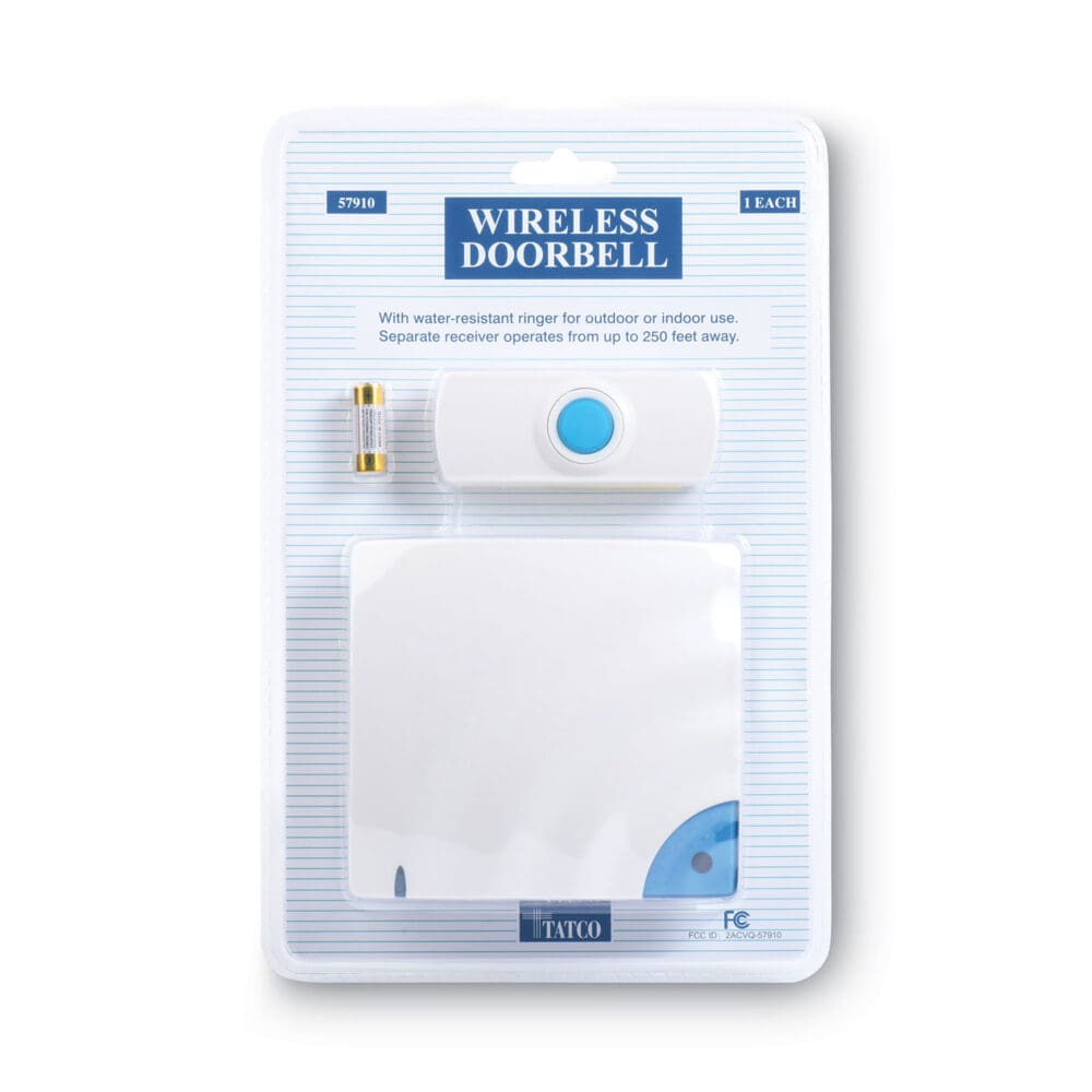 Wireless Doorbell, Battery Operated, 1.38 x 0.75 x 3.5, Bone - Image 2