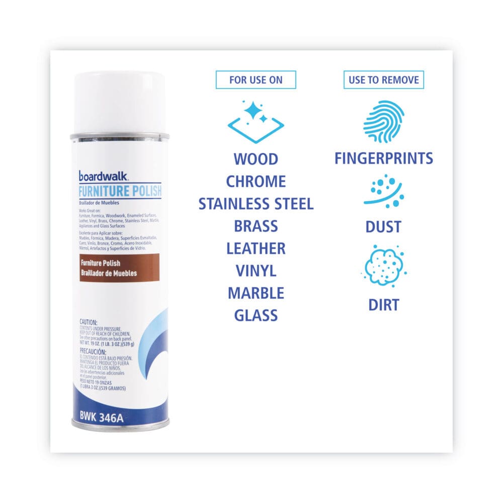 Furniture Polish, Lemon, 19 oz Aerosol Spray, 12/Carton - Image 3
