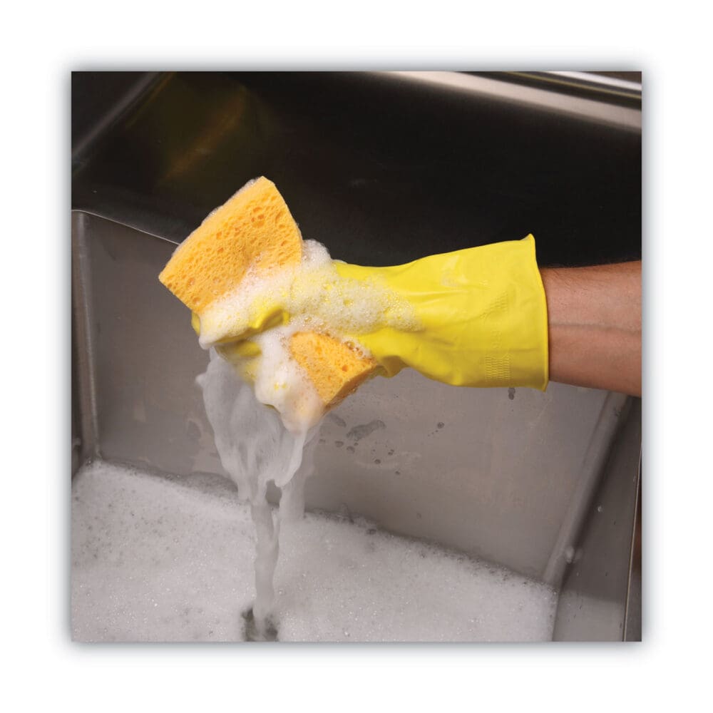 Medium Cellulose Sponge, 3.67 x 6.08, 1.55" Thick, Yellow, 24/Carton - Image 3