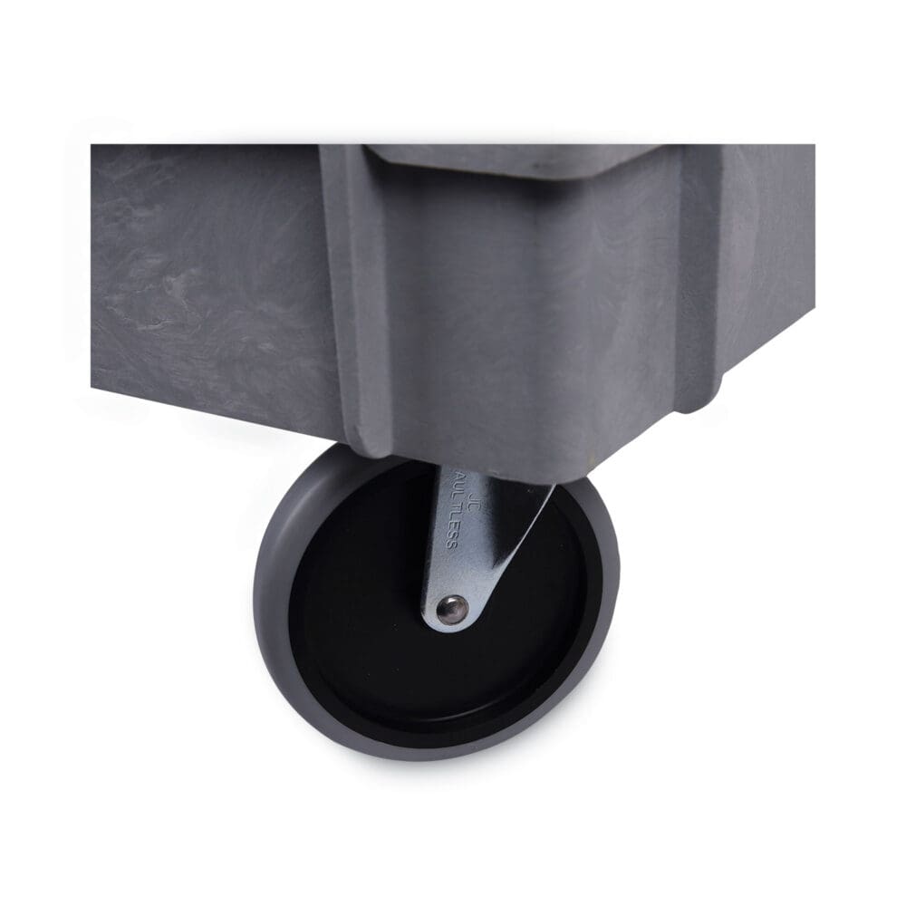 Two-Shelf Utility Cart, Plastic, 2 Shelves, 300 lb Capacity, 24" x 40" x 31.5", Gray - Image 4