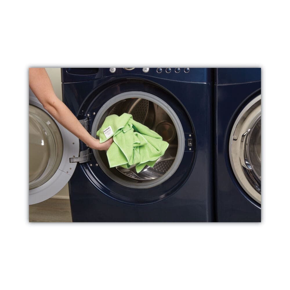 Microfiber Cleaning Cloths, 16 x 16, Green, 24/Pack - Image 3