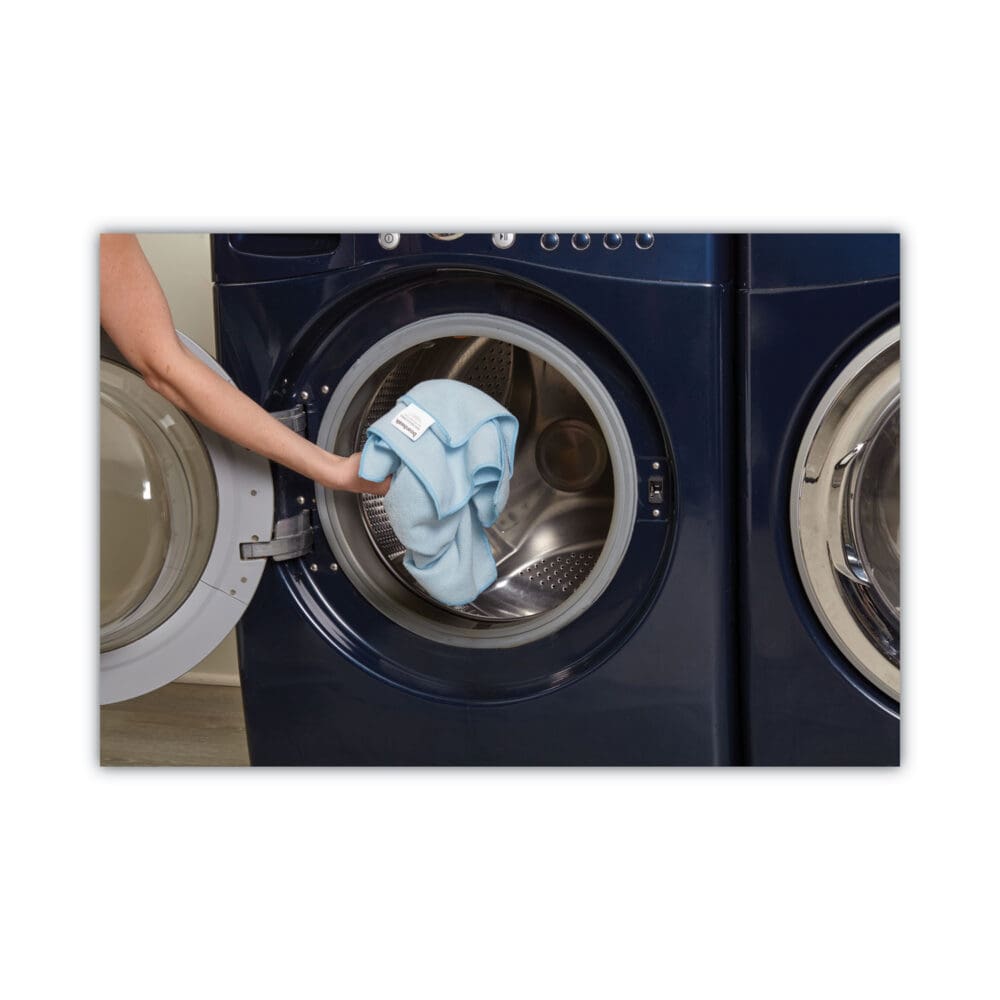 Microfiber Cleaning Cloths, 16 x 16, Blue, 24/Pack - Image 3