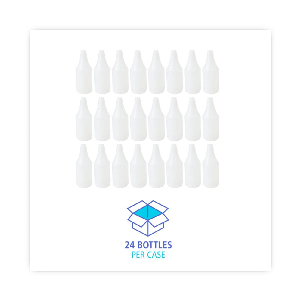 Embossed Spray Bottle, 24 oz, Clear, 24/Carton - Image 2