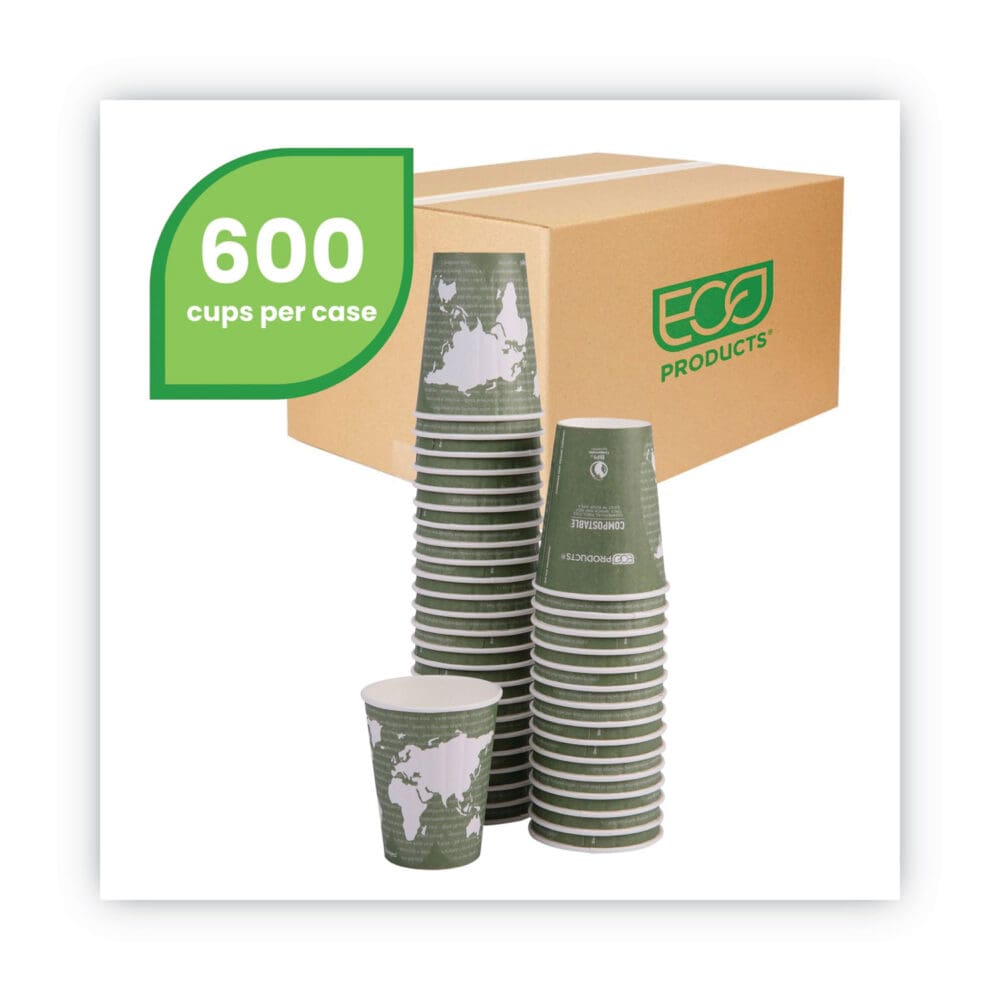 World Art Renewable and Compostable Insulated Hot Cups, PLA, 12 oz, 40/Packs, 15 Packs/Carton - Image 11