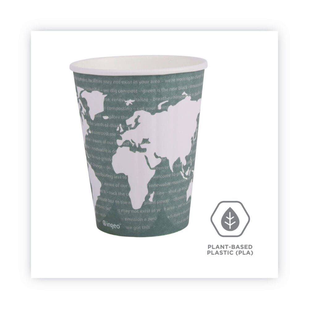 World Art Renewable and Compostable Insulated Hot Cups, PLA, 12 oz, 40/Packs, 15 Packs/Carton - Image 4