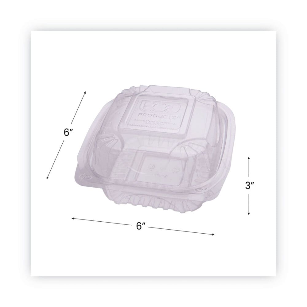 Clear Clamshell Hinged Food Containers, 6 x 6 x 3, Plastic, 80/Pack, 3 Packs/Carton - Image 3