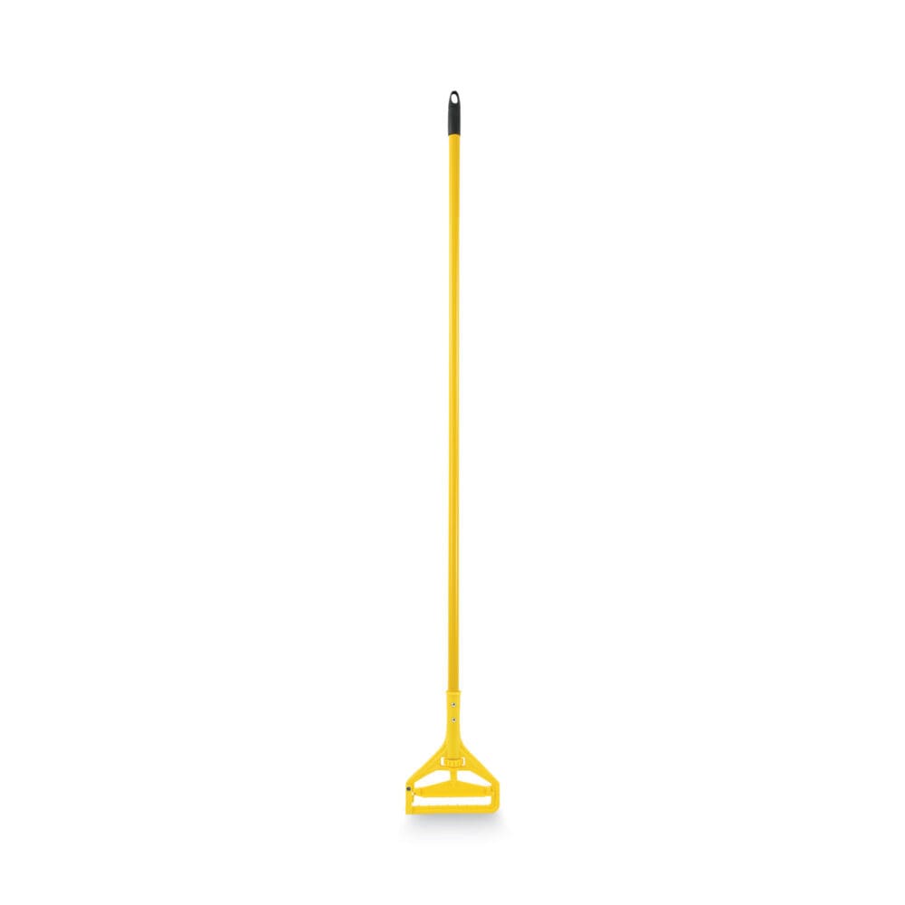 Quick Change Side-Latch Plastic Mop Head Handle, 60" Aluminum Handle, Yellow - Image 4