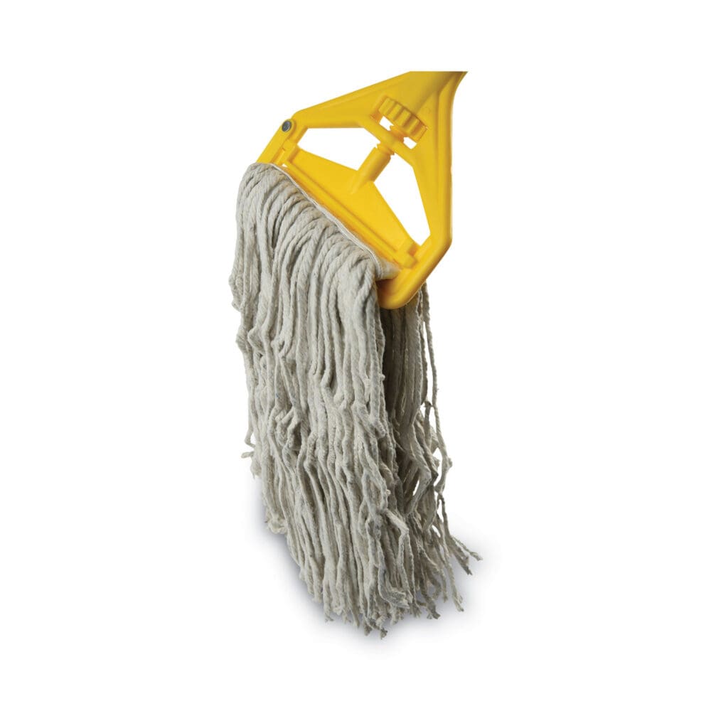 Quick Change Side-Latch Plastic Mop Head Handle, 60" Aluminum Handle, Yellow - Image 7