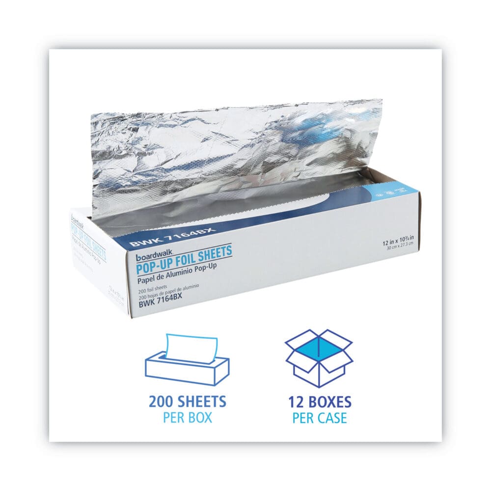 Heavy-Duty Aluminum Foil Pop-Up Sheets, 12 x 10.75, 200/Box, 12 Boxes/Carton - Image 3