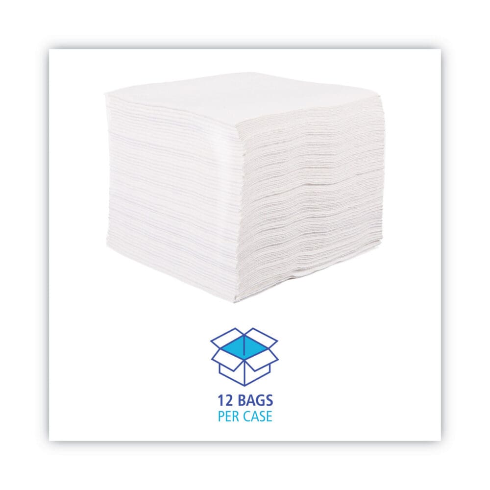 DRC Wipers, 12 x 13, White, 90 Bag, 12 Bags/Carton - Image 3