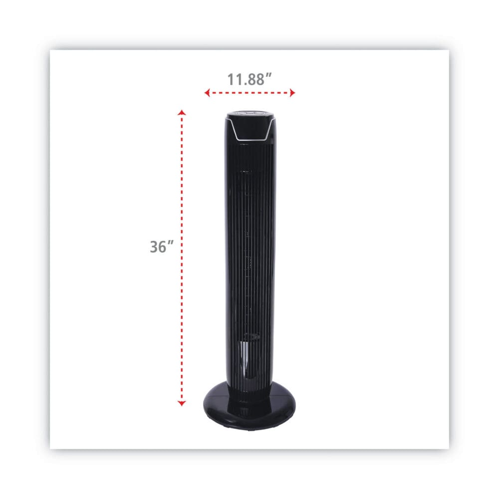 36" 3-Speed Oscillating Tower Fan with Remote Control, Plastic, Black - Image 7